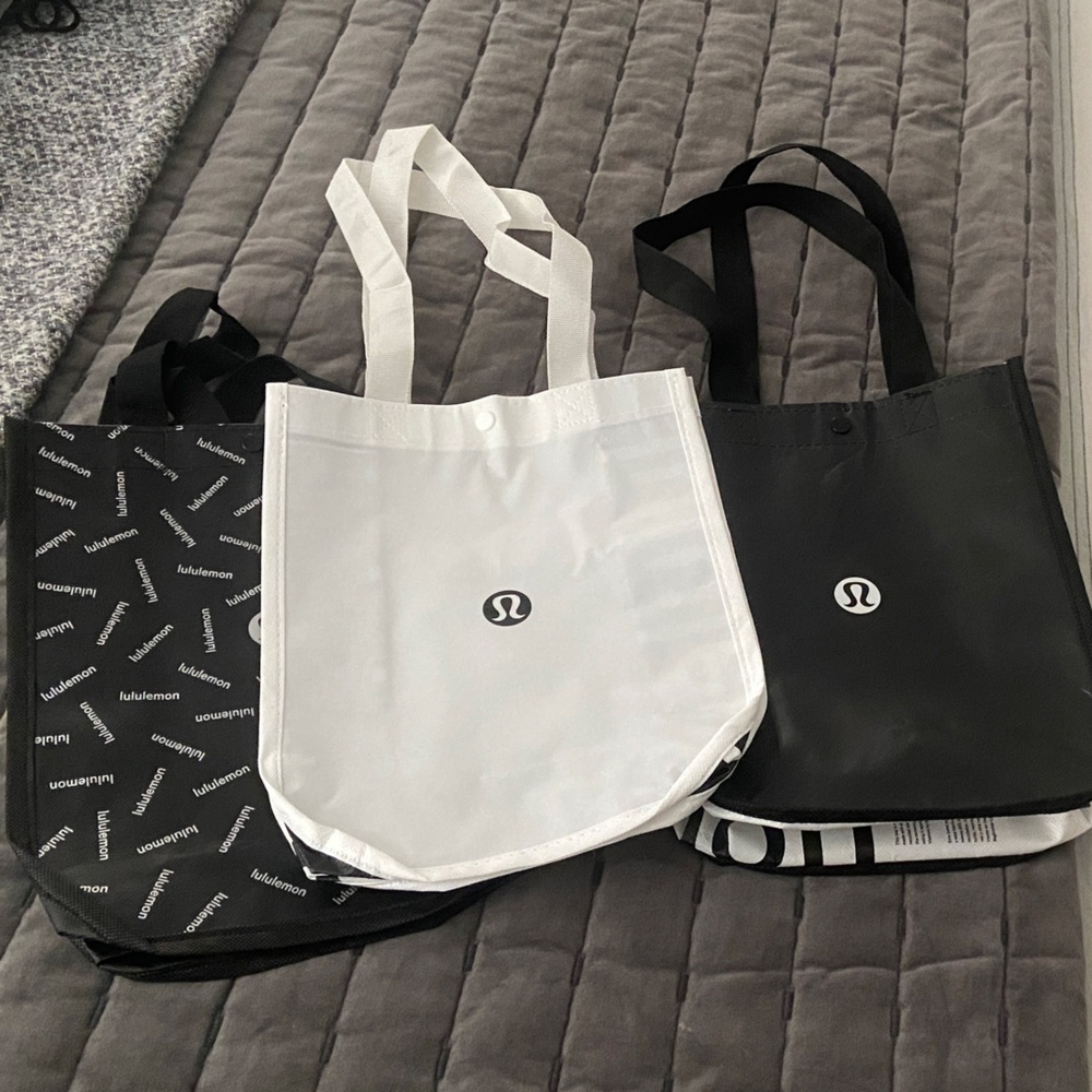 lululemon athletica Black and White Tote Bags